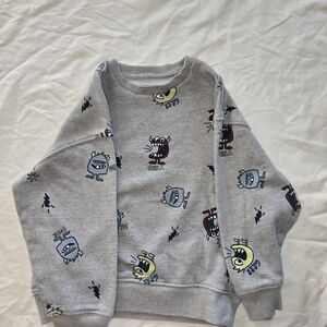 Garanimals Gray Monster Print Crewneck Sweater